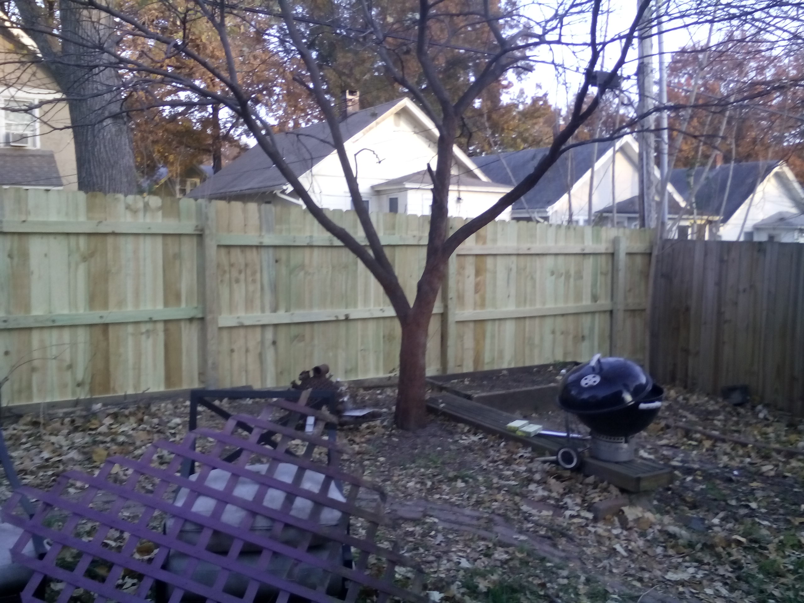 Restored wood privacy fence